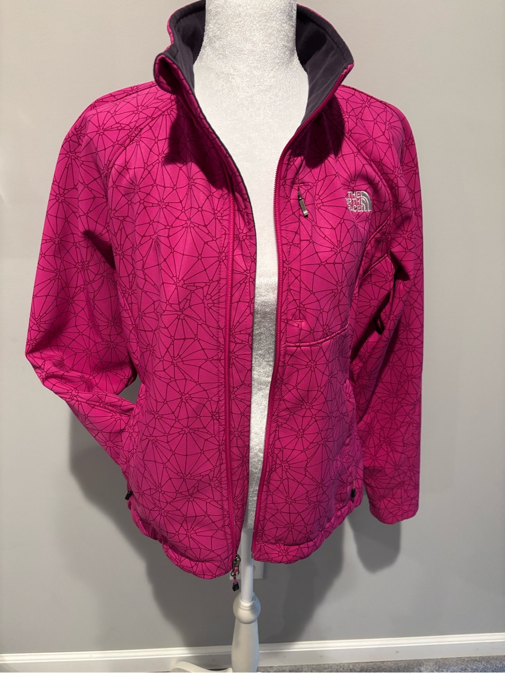 The North Face Women's Fuchsia Geometric Softshell Jacket